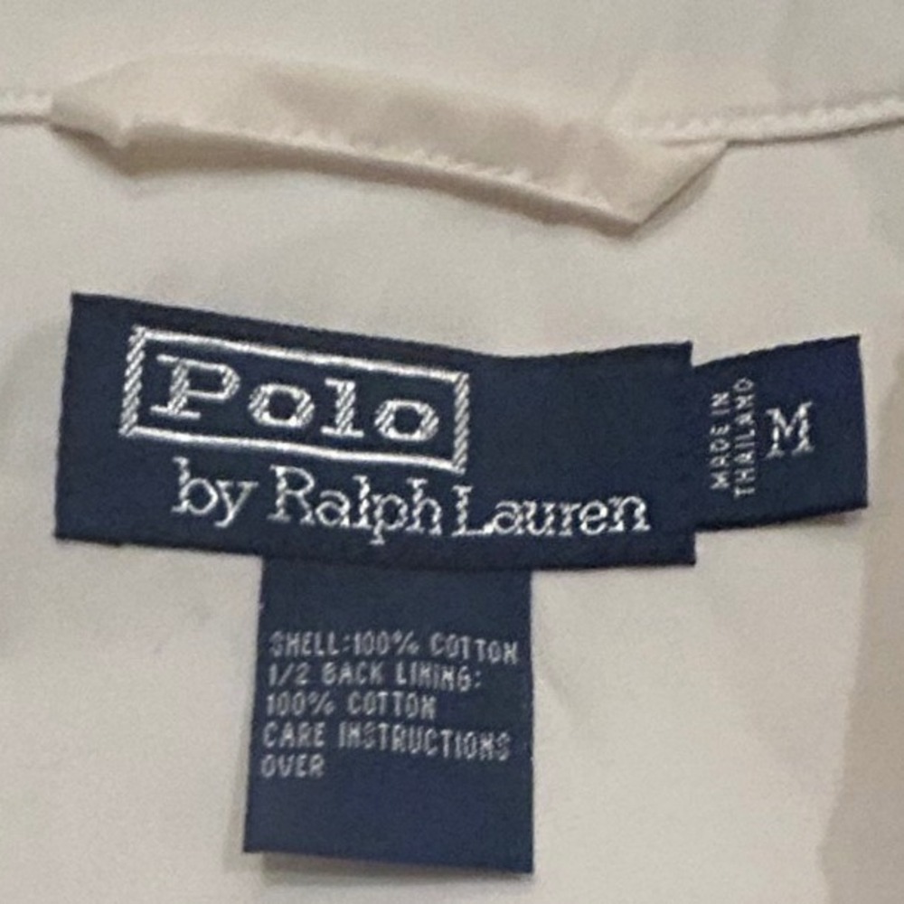 Polo Ralph Lauren Harrington Jacket Mens Medium White Full Zip Cotton Preppy - Picture 3 of 5